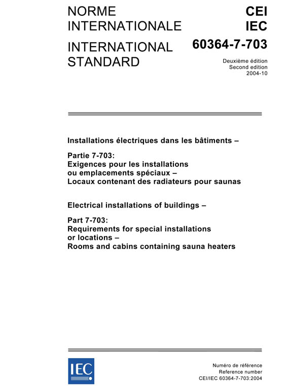 Cover IEC 60364-7-703:2004